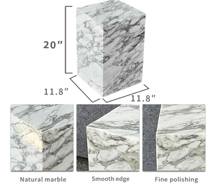 Mesa auxiliar cuadrada de mármol Arabescato de lujo para muebles modernos de sala de estar y dormitorio, venta al por mayor B2B - Product Image 2