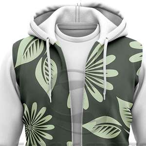 Sudadera con Capucha de Moda para Hombre, Otoño Invierno, Manga Larga, Cierre de Cremallera, Color Sólido, Informal, Felpa, Gruesa, Cálida, Tejida - Product Image 5
