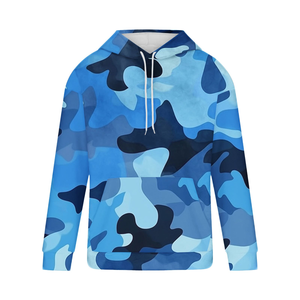 OEM diseño de logotipo personalizado de ajuste regular de los hombres 100% de algodón de lana de camuflaje sudaderas con capucha con todo gráfico personalizado impreso - Product Image 1