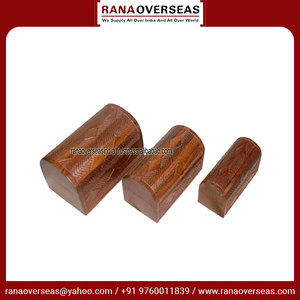 Boîte de rangement de souvenirs en bois fait à la main de couleur marron boîte à bijoux avec couvercle pour boucles d'oreilles, bagues - Product Image 2