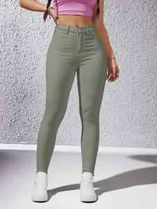 Heaven Craft Ladies High Waist Skinny Fashion Denim Jeans Embossed Printing Breathable Summer Collection Washed <b>Women</b> - Product Image 5