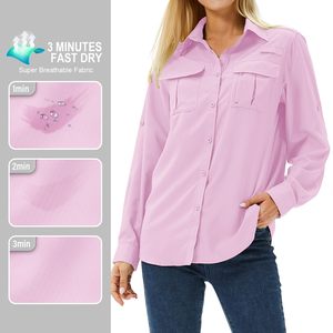 Camisa de Pesca de Manga Larga para Mujer, Fabricada en Fábrica, OEM/ODM, Tejido Transpirable, Protección Solar, Estilo Casual con Botones - Product Image 5