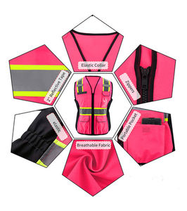 Chaleco fluorescente transpirable a prueba de viento-Ropa exterior Diseño lavado informal Garantiza comodidad Durabilidad Máxima visibilidad Sitio - Product Image 2