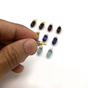 Pendentif Rutile doré 5x13mm en argent sterling fait à la main pierre précieuse breloque minuscule pendentif pour la fabrication de bijoux - Product Image 5