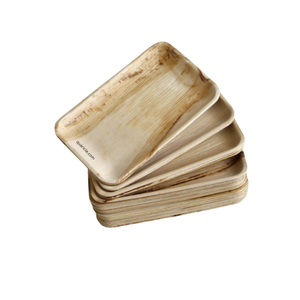 Plateau de Service Jetable Rectangle Profond Élégant Areca 9*6 Plateau Décoratif Écologique pour les Fêtes de Mariage Voyage Hôtels Maison - Product Image 6