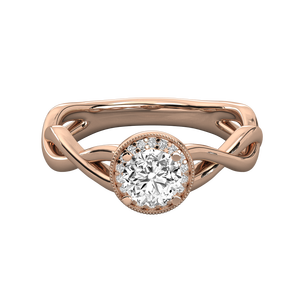 Bague solitaire en or 10 carats avec diamant rond brillant pour femme - Product Image 6