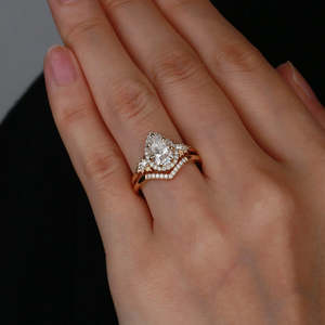 925 argent Vintage Halo rond brillant coupe Moissanite fiançailles ensemble de mariée pour les femmes - Product Image 5