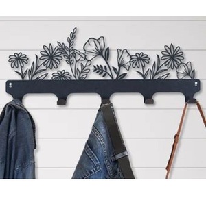 Porte-clés élégant en métal noir pour la décoration intérieure avec crochets de montage mural pour une organisation facile des clés de l'Inde - Product Image 4