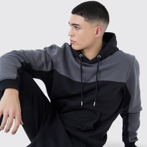Men's Heavyweight Breathable Winter Tracksuit Set Quick Dry Cotton with Customized Design and Hooded Collar Screen Printed - Product Image 4