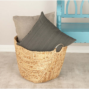 Panier de rangement en jonc de mer tissé à la main décoratif et fonctionnel pour un usage domestique - Product Image 2