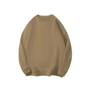 Femmes à la mode coupe ample doublé polaire coton court décontracté col rond couleur unie haut tricoté pour l'automne - Product Image 4