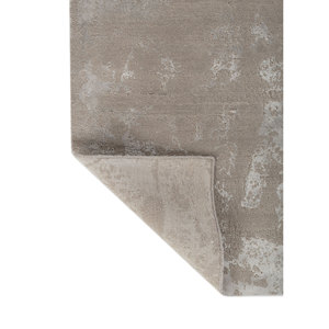 Alfombra Kavi Gris y Negra de Lana y Seda de Bambú Anudada a Mano, 10 mm de Grosor, Patrón Abstracto para el Hogar, Pasillo, Rectangular, Modelo 3D-Esk-431 - Product Image 5