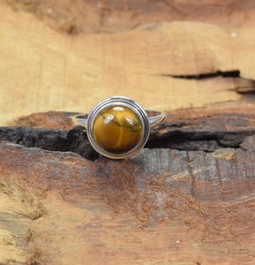 แหวนพลอยเงินสเตอร์ลิงรูปตาเสือ925อัญมณีทรงกลมขนาดใหญ่เครื่องประดับแฮนด์เมดแหวนตาเสือสุดหรูของขวัญครบรอบปี - Product Image 4