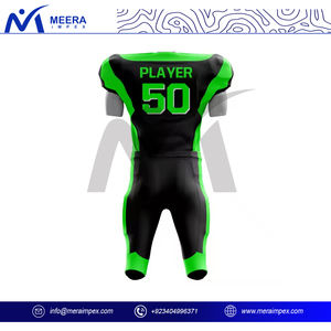 OEM Custom Printed Solid <b>Green</b>/<b>Black</b> American Football Uniform for Men New Design Training Wear with Short Sleeve Breathable - Product Image 4