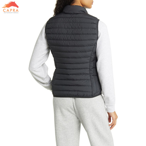 Personnalisé Haute Qualité Hiver Femmes Col Haut Bouffant Sans Manches Respirant Coton Veste Vers Le Bas Vêtements Coupe-Vent Femme Bouffant - Product Image 5