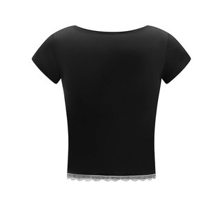 Nueva fábrica Diseño atractivo Mujeres Crop Top Camiseta Precio bajo Look de moda Mujeres Crop Top Camiseta - Product Image 2