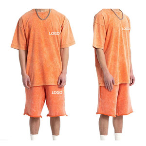 Nueva oferta de verano Camisetas transpirables Conjunto de pantalones cortos 100% algodón Venta al por mayor Ropa deportiva de algodón Camisetas impresas Conjunto de pantalones cortos - Product Image 2
