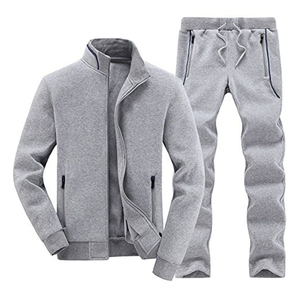 Poliéster algodón transpirable Casual ajustado impreso moda Jogging hombres chándales conjunto con cremallera pulóver nuevo estilo de moda - Product Image 4
