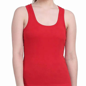 Women's Customized Color Breathable Polyester/Cotton Anti-shrink Tank <b>Top</b> Casual Fitness Wear Front Logo Knitted Fabric Made - Product Image 6