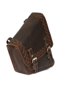 กระเป๋าปั่นจักรยานทำด้วยมือทำจากหนังสีน้ำตาลกระเป๋าทรงอานม้ากระเป๋าสำหรับผู้ชาย - Product Image 2