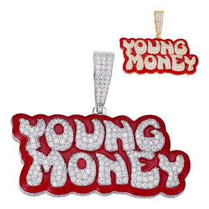 Young Money Hip Hop Pendentif pour Hommes Or 18K et Argent 925 Plaqué Moissanite Diamant Bijoux pour Fête Bijoux De Mode - Product Image 1
