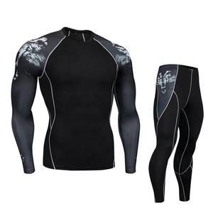 Combinaisons de compression pour hommes avec impression par sublimation Vêtements de sport à bas quantité minimale de commande Marque privée personnalisée grande taille - Product Image 4