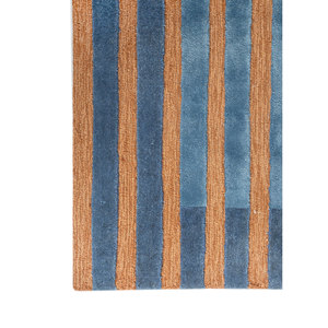 Alfombra Caliedo de Lana y Viscosa Hecha a Mano con Diseño de Rayas Rojas y Naranjas para Sala de Estar, Pasillo, Rectangular, 4m de Ancho, Modelo Tnq-3320 - Product Image 4