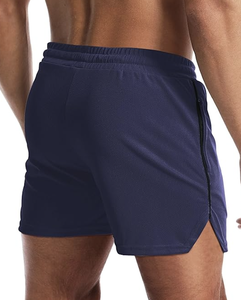 Shorts de sport pour hommes, fabrication OEM, poche zippée, légers, pour la salle de sport, la course à pied, sans doublure, musculation, logo personnalisé, vente en gros, nouvelle arrivée - Product Image 1