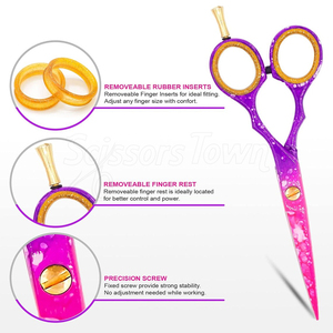 Tijeras de peluquero impresas personalizadas con diseño ergonómico, ideales para el corte de cabello de salón o hogar - Product Image 2