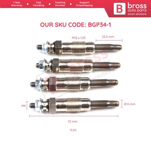 BGP34-1 4 ชิ้นฮีตเตอร์ปลั๊กเรืองแสง GX70 11590001 GN858 Bross ชิ้นส่วนรถยนต์ผลิตในตุรกีคุณภาพสูงผลิตภัณฑ์ - Product Image 2