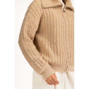 Suéter de punto largo informal para mujer, estilo vintage, antipilling, 380g, con logo frontal, esencial para la temporada de invierno y otoño. - Product Image 4