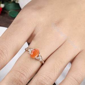 Anillo clásico de Plata de Ley 925 para mujer, piedra solar de corte ovalado chapado en oro para boda, fiesta, aniversario, regalos de cumpleaños - Product Image 6