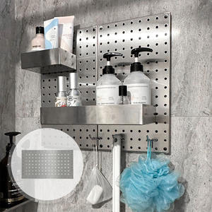 Tablero de montaje en pared personalizado de acero inoxidable de alta calidad forma rectangular para almacenamiento de baño - Product Image 1