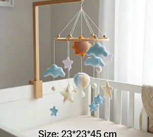 Mobile de berceau <span class=keywords><strong>pour</strong></span> bébé en <span class=keywords><strong>feutre</strong></span> en forme de montgolfière, nuages, étoiles et soleil, jouets apaisants <span class=keywords><strong>pour</strong></span> bébé confortables avec divers animaux marins, décoration suspendue - Product Image 3