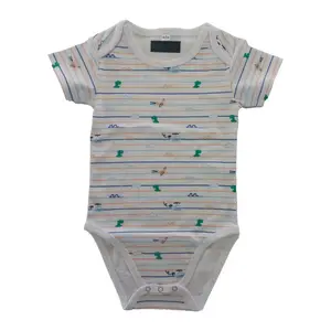 Süper yumuşak organik bambu spandex nefes hafif bebek romper yapış kapatma bebek tulum toptan