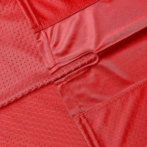 Maillot de football américain court personnalisable unisexe de haute qualité 100% maille de polyester respirant évacuant l'humidité couleur rouge - Product Image 4
