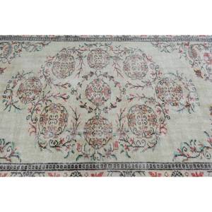Tapis en laine beige vintage 5.1x9,1 pieds tapis turc tissé plat avec motif patchwork support en latex pour décorations de salon - Product Image 5