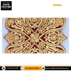 Écussons de Régalia Maçonnique faits main de 14 cm, taille personnalisable, en fil rouge et or, avec emblème Kora, pour vêtements et robes de prêtre d'église - Product Image 5