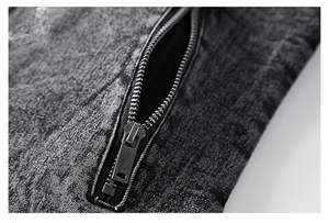 Vestes en jean pour hommes personnalisées avec logo, respirantes, coupe-vent, en toile écologique, style urbain, grandes tailles, service OEM - Product Image 5