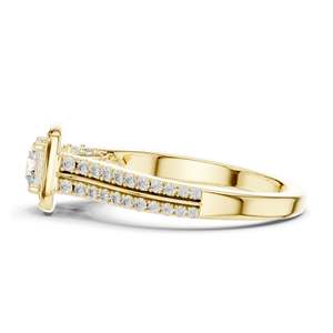0.994 CT Round Cut Halo Lab Diamond Engagement <b>Ring</b> for Women VVS-VS EF Clarity 18KT, 14KT, 10KT Gold & 925 Silver Rose, - Product Image 6