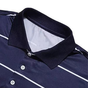 Camiseta de Golf Ligera de Manga Corta, Transpirable, de Color Sólido, Corte Regular, Negra, con Botones, de Alta Calidad - Product Image 3