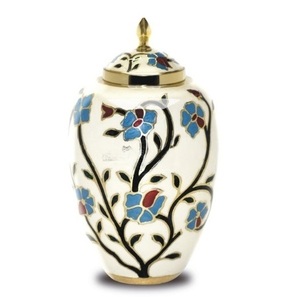 Urnes funéraires bleues pour adultes, grandes urnes de jardin pour cendres d'êtres chers, taille 10,5 po et 220 Cu. in - Product Image 5