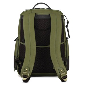 Sac à dos de voyage vintage unisexe en cuir bicolore vert olive et marron, grand sac pour ordinateur portable, sac de bureau, sac à dos de jour avec fermeture éclair, USA - Product Image 5