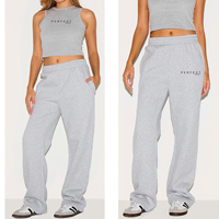 ENSEMBLE D'ÉTÉ PARFAIT BLEU LAVÉ BASSE TAILLE OVERSIZE PANTALONS DE SURFACE À JAMBES LARGES ENSEMBLE T-SHIRT ET JOGGERS LOGO PERSONNALISÉ POUR FEMMES SURVÊTEMENT DE PRINTEMPS