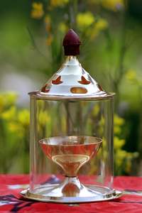 Brass and <b>Glass</b> akhand deep Diya with Cover <b>for</b> Puja | Deepam Jyot Diya Oil Lamp | Pooja Articles and Pooja Items <b>for</b> Home - Product Image 5