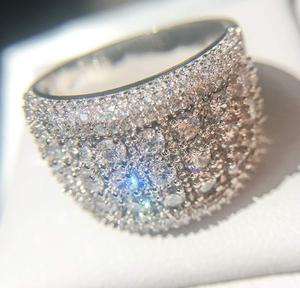 Anillo de Hip Hop de oro de 10K y 18K de lujo para hombre, anillo de alfabeto redondeado con diamantes de laboratorio VVS de hielo a la moda para bodas, Bisutería - Product Image 6