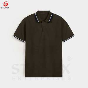 Polo de golf en coton pour homme noir personnalisé de haute qualité OEM polo tricoté t-shirt noir pour homme personnalisation - Product Image 2