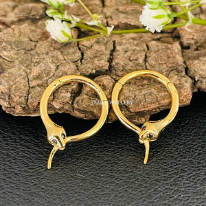 14K Solid <b>Gold</b> Snake Daith Piercing Fine Jewelry. - Product Image 4