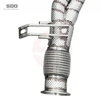 Collecteur d'échappement SDO Performance en acier inoxydable finition brute avec bouclier thermique pour Audi R8 V8 4.2L 2007-2015