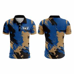 Polo OEM con logotipo personalizado para hombre, 100% poliéster, secado rápido, impresión por sublimación, ropa deportiva de alta calidad para adultos - Product Image 1